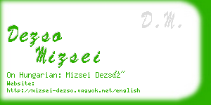 dezso mizsei business card